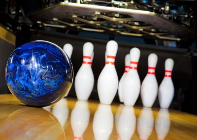 bowling ball and pins