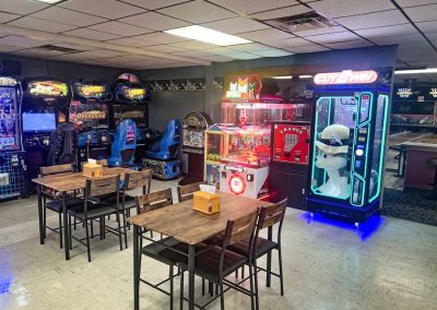 arcade area at the bowl and brew in annandale mn