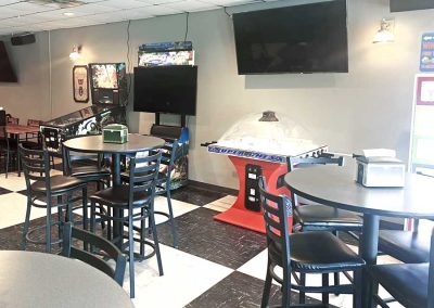 games and seating at the bowl and brew in Annandale Mn